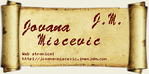 Jovana Miščević vizit kartica